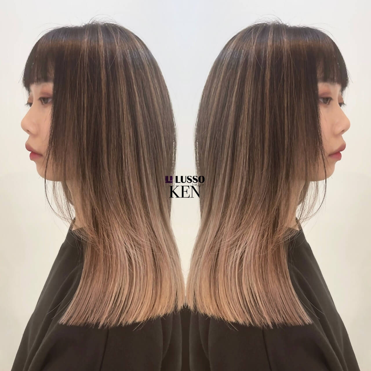 霧感線條手刷染髮 光線染,挑染,balayage,highliht 髮型師kEN 光線染 手刷染 漸層染