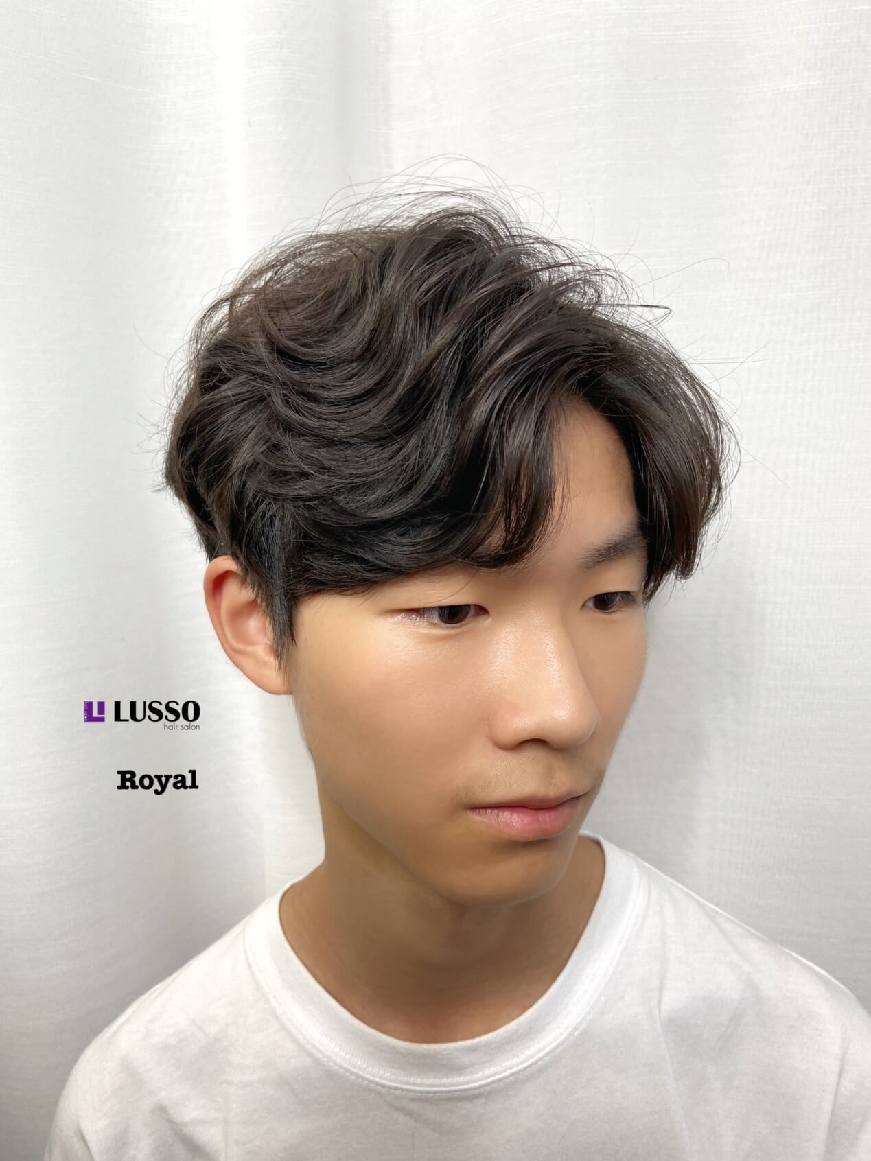 Royay 男生燙髮3 韓系中旁分紋理燙髮