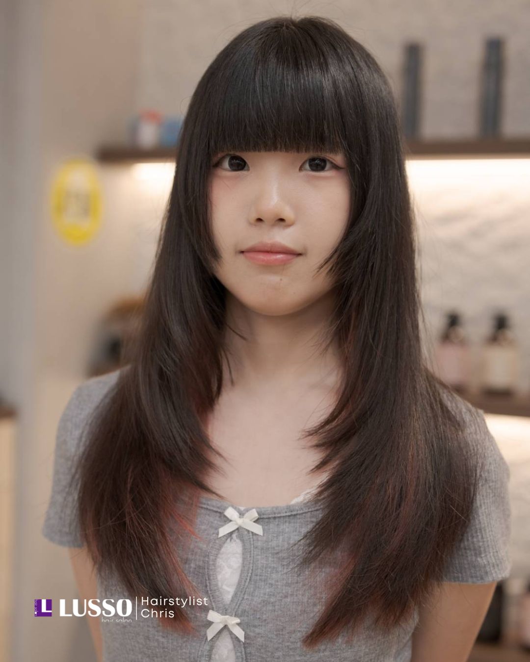 Chris甜酷系公主切 ♡ 層次挑染新風格 女生長髮 特殊色染髮設計 